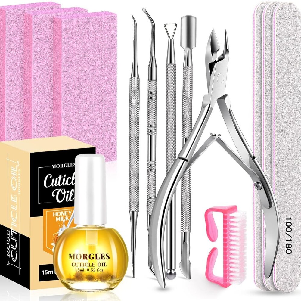 Nail File and Buffer Blocks with Nail Care Kit, 13 Pcs Manicure Kit for Women wi